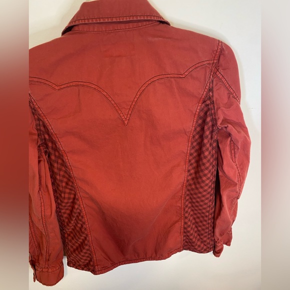 RYAN Michael-Western Yokes Fitted Snap up.contrast check fabric sides Ladies Sm. - Picture 5 of 5